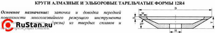 Круг алмазный 12R4 (тарельчатый) 150х5х3х16х32 АС4  80/63 100% В2-01 35,4 карат фото №1