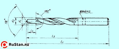Сверло М 3 (D3,4 и d2,5) 180° ц/х Р6М5 "CNIC" фото №1