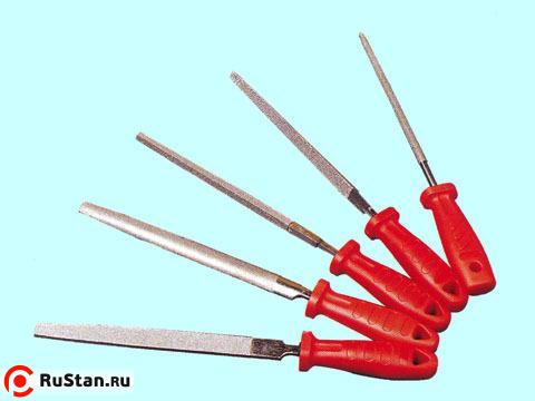 Напильник алмазный квадратный 250мм(р.ч. 235мм) 125/100 с пластмассовой ручкой фото №1