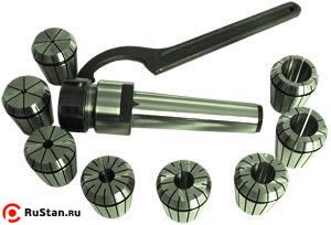 Патрон Цанговый с хв-ком КМ5 (М24х3,0) с набором цанг ER40 из 15шт (4-26мм) "CNIC" фото №1