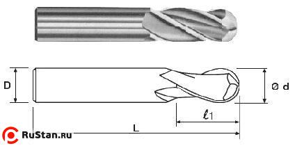 Фреза Концевая радиусная d 4,0х 14х51 ц/х ВК8 Z=3 R-2,0 фото №1