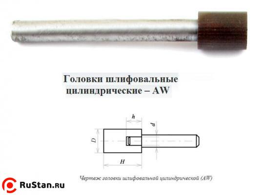 Головка алмазная цилиндрическая d12,0х 6х12х80мм AW(ГЦ) SSD-2(АС4)  80/63 100% В2-01 с хвостовиком "CNIC" фото №1