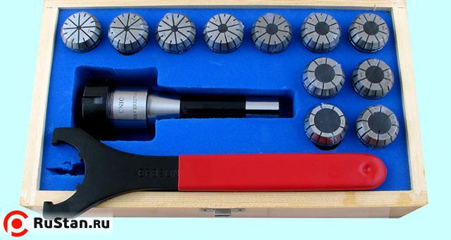 Патрон Цанговый с хв-ком R8 (7/16"- 20UNF) с набором цанг ER32 из 11шт (4-20мм) "CNIC" фото №1