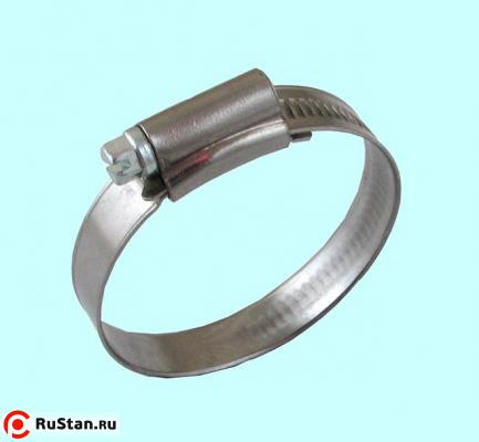 Хомут червячный  CNIC  40-60/12.7мм W4 нержавеющая сталь, усиленный BS5315 (67-2D4060) фото №1