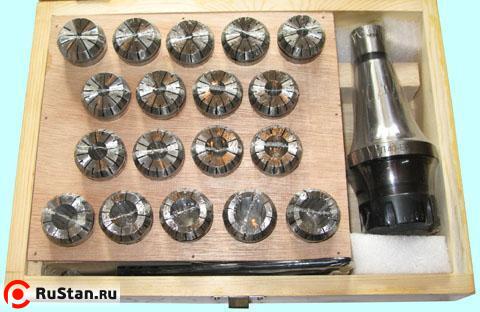 Патрон Цанговый с хв-ком 7:24-40 ГОСТ 25827 исп.1 М16х2.0 с набором цанг ER32 из 18шт (3-20мм) "CNIC" фото №1