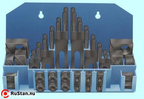 Набор клиновых ступенчатых прижимов из 58-ми предм., паз21,7мм М20х2,5 в мет. футляре (YT-0212) "CNIC" фото №1