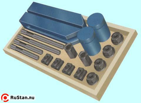 Набор зажимов с вилочным прихватом и винт. опорами из 18-ти предм., паз 21,7 М20 (YT-1204) "CNIC" фото №1