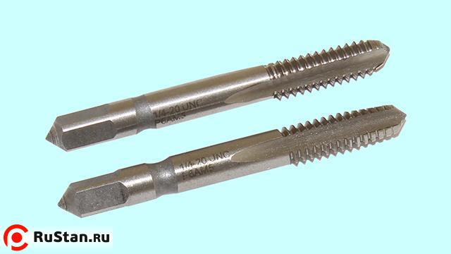 Метчик   1/4" UNF 60° Р6АМ5 дюймовый, м/р., комплект из 2-х шт. (28 ниток/дюйм) DIN351 "CNIC" фото №1