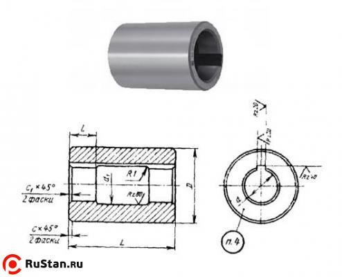 Втулка поддерживающая d50, D 71, L100мм к оправкам для горизонтально-фрезерных станков ГОСТ15072-75 "CNIC" фото №1