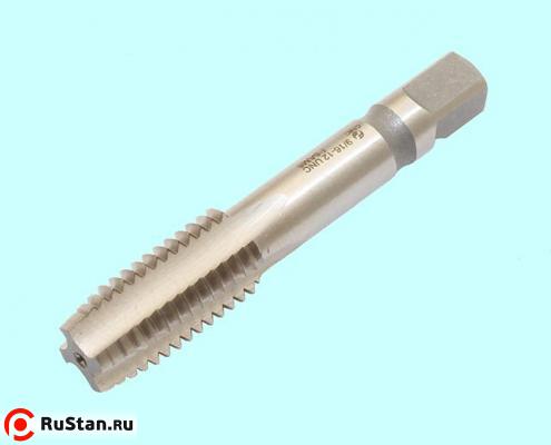 Метчик   9/16" UNC 60° Р6АМ5 дюймовый, м/р., (12 ниток/дюйм) для глух. отв. DIN351 "CNIC" фото №1