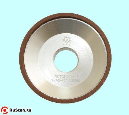 Круг алмазный 12А2-45град.(чашечный конический)  75х3х3х21х20 SSD-2(АС4) 100/80, 100% В2-01 9,0 карат "TLX" фото №1