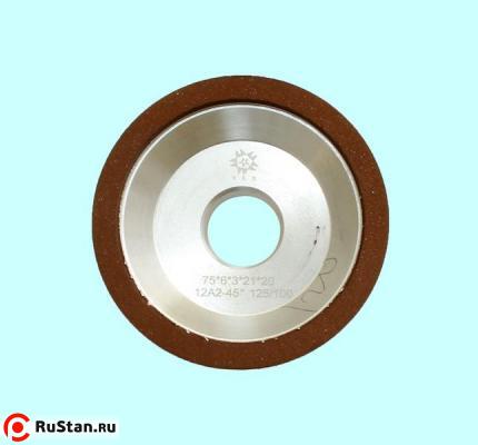 Круг алмазный 12А2-45град.(чашечный конический)  75х6х3х21х20 SSD-2(АС4) 125/100, 100% В2-01 17,2 карат "TLX" фото №1