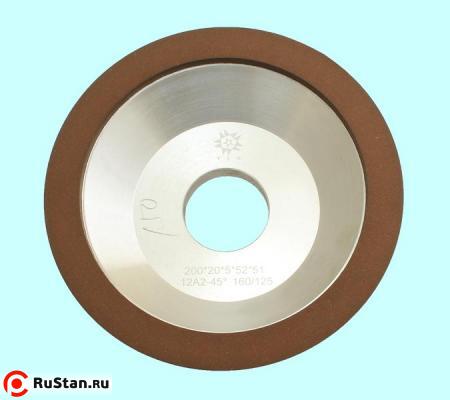 Круг алмазный 12А2-45град.(чашечный конический) 200х20х5х52х51 SSD-2(АС4) 160/125, 100% В2-01 249,0 карат "TLX" фото №1