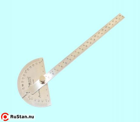 Угломер-транспортир (линейка с метрич. шкал.) 0-180° линейка L195мм "CNIC" (YX19-200T) фото №1