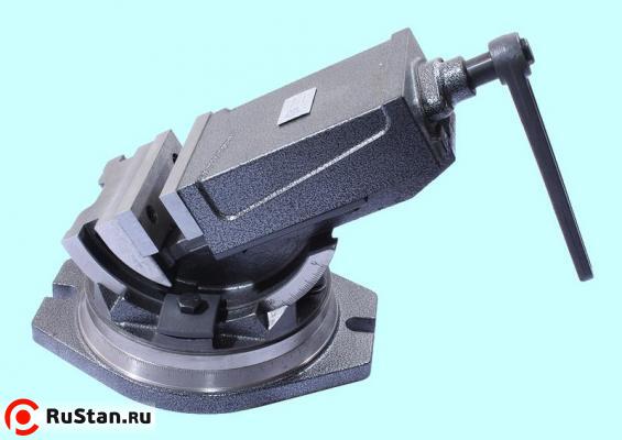 Тиски Станочные глобусные 125мм поворотные, ход губок  95мм, с закрытым винтом QHK125 "TLX" фото №1