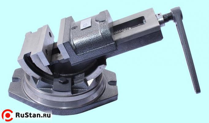 Тиски Станочные глобусные 125мм поворотные, ход губок 135мм, c открытым винтом QBK125L "TLX" фото №1