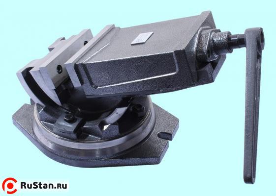 Тиски Станочные глобусные 100мм поворотные, ход  75мм, закрытый винт QHK100 "TLX" фото №1