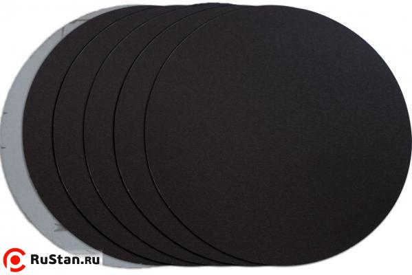 Диск шлифовальный на велкро основе P120, 300мм / без отв., черный, 5 шт. фото №1