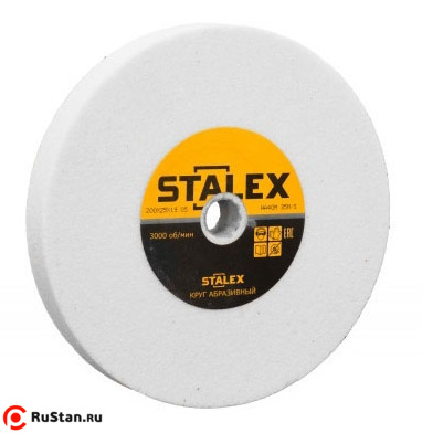Круг абразивный STALEX WA60 250х25х25,4 мм (белый корунд) фото №1