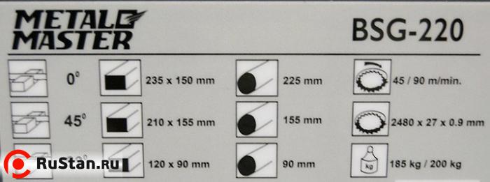 METAL MASTER BSG-220 фото №19 METAL MASTER BSG-220 фото №19