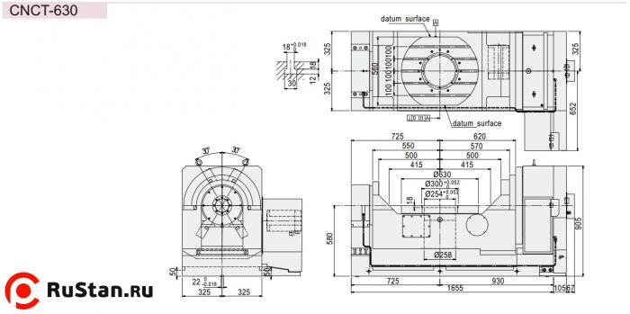 Размеры стола CNCT-630 фото №3 Размеры стола CNCT-630 фото №3