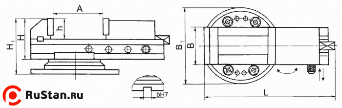 Тиски станочные поворотные с ручным приводом 160мм 7200-0215-05 фото №2 Тиски станочные поворотные с ручным приводом 160мм 7200-0215-05 фото №2