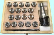 Патрон Цанговый с хв-ком 7:24-30 ГОСТ 25827 исп.1 М12х1.75 с набором цанг ER32 из 18шт (3-20мм) 