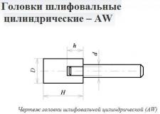 Головка абразивная  3х 6х3 AW(ГЦ) 63C F60(25Н) O(СТ1) с хвостовиком 