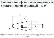 Головка абразивная 25х32х6 KW(ГКЗ) 63С F60(25Н) O(СТ1) с хвостовиком 