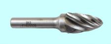 Борфреза тв.спл. гипербол.со сфер.торц.  d 6х16х6х65  R1,5 спиральная крупная насечка (F06 16С06) 