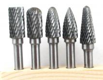 Набор борфрез тв. сплав. из  5шт. D10х(20-25)х6мм Х-образная насечка (CSM05-8005D) 