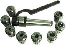 Патрон Цанговый с хвостовиком КМ2 (М8х1.25) с набором цанг ER25 из  7шт (6-16мм) 